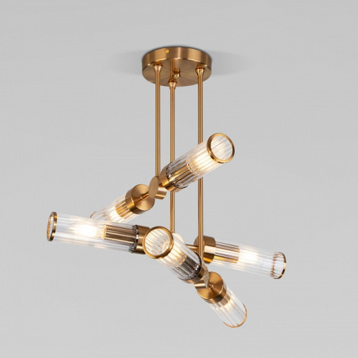 Люстра на штанге Eurosvet Oriens 60166/6 латунь