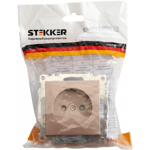 Розетка без заземления и со шторками, без рамки Stekker Катрин 39595