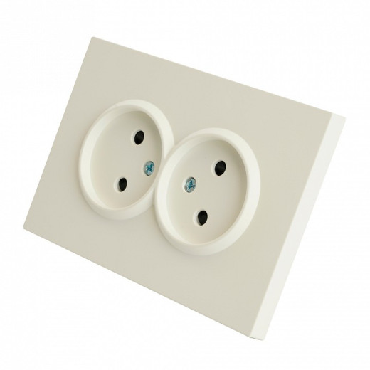 Розетка двойная без заземления и со шторкой, без рамки Stekker RST16-5116-01 49877
