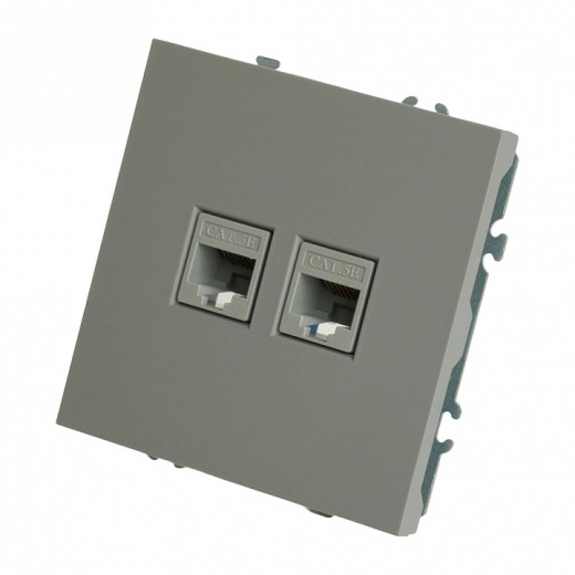 Розетка двойная Ethernet RJ-45 без рамки Stekker Эмили 49952