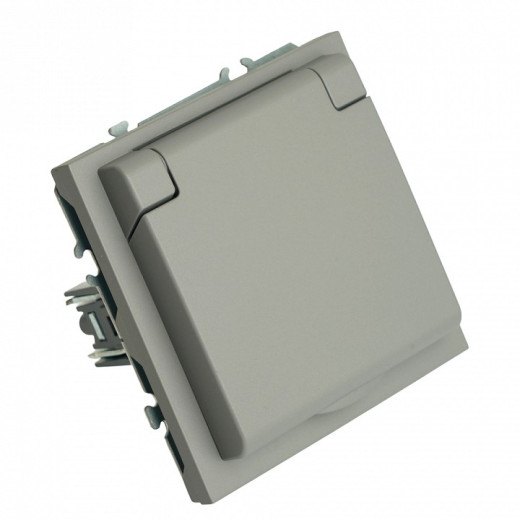 Розетка с заземлением и со шторкой, без рамки с крышкой Stekker Эмили 49959