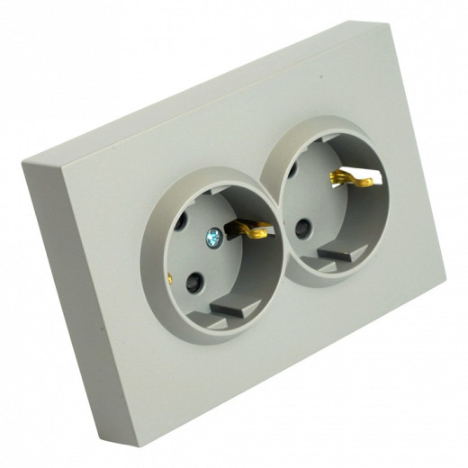 Розетка двойная с заземлением, без рамки Stekker Эмили 49960