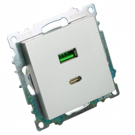 Розетка 2хUSB type A и C без рамки Stekker Катрин 50054