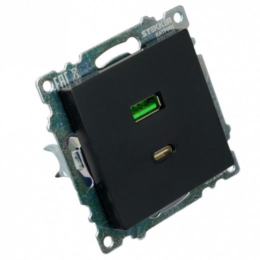 Розетка 2хUSB type A и C без рамки Stekker Катрин 50055