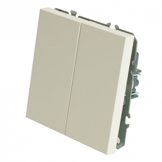 Выключатель двухклавишный без рамки Stekker Эмили 50162