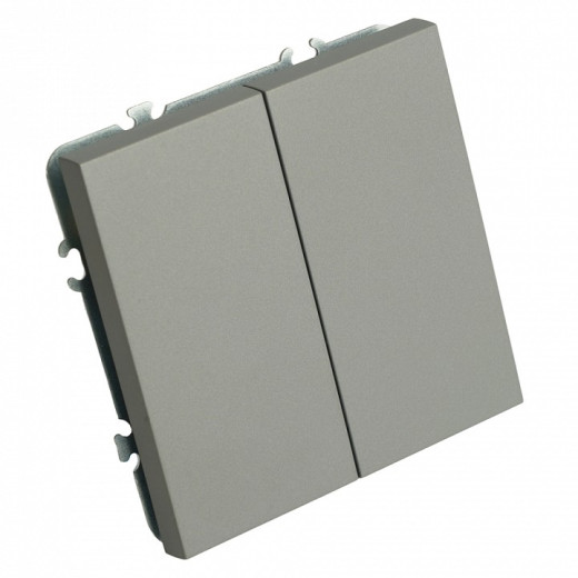 Выключатель двухклавишный без рамки Stekker Эмили 50166