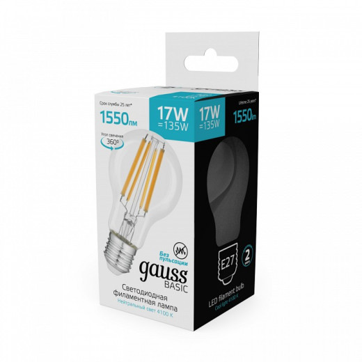 Лампа светодиодная Gauss  E27 17Вт 4100K 10212272