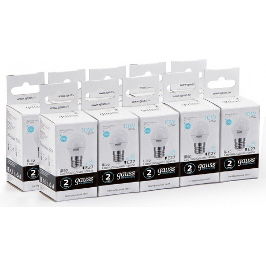 Лампа светодиодная Gauss LED Elementary Globe E27 10Вт 4100K 53220