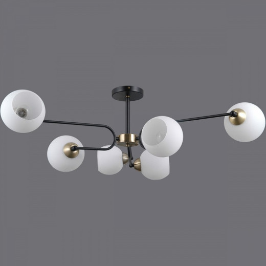 Люстра на штанге ILLUMICO  IL0249-6CSQ-79 BK AB