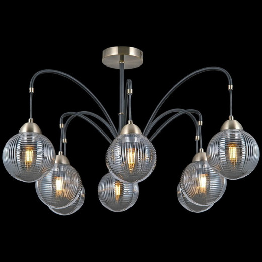 Люстра на штанге ILLUMICO  IL0433-8PSQ-79 BK AB