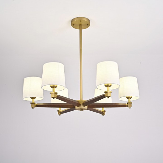 Люстра на штанге Imperiumloft Jorgenson White/Dark wood STAVRA01