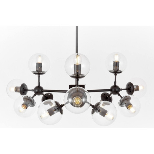 Люстра на штанге LUMINA DECO Zodiak LDP 160-12 BK+PR