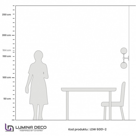 Бра LUMINA DECO ZODIAK LDW 6001-2 BK+WT