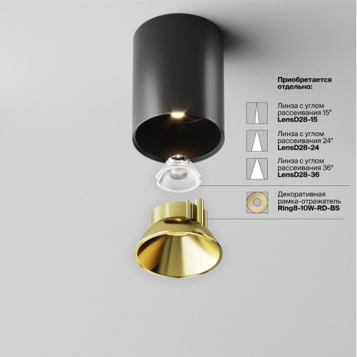 Накладной светильник Maytoni Alfa LED C064CL-8W3K-RD-B