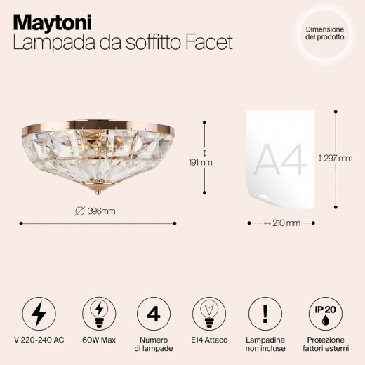 Накладной светильник Maytoni Facet MOD094CL-04G