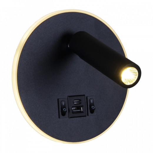 Бра 86203-9.2-001KT LED12W+USB BK