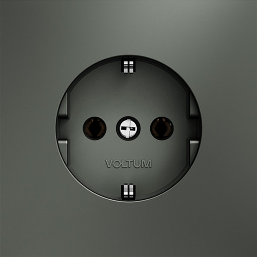 Розетка с заземлением, без рамки Voltum S70 VLS040106