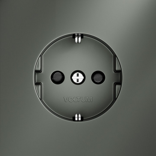 Розетка с заземлением и со шторкой, без рамки Voltum S70 VLS040206