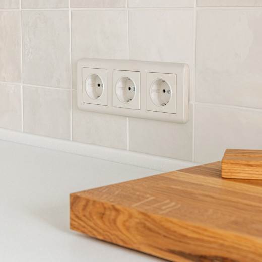 Розетка с заземлением, без рамки Werkel перламутровый рифленый W1171013