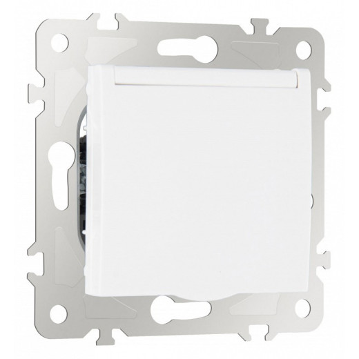 Розетка влагозащищенная с заземлением и со шторкой с крышкой Arte Milano am-203 203.41-1.white