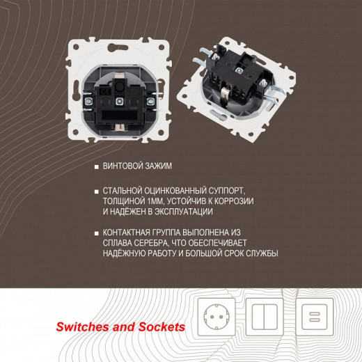 Розетка влагозащищенная с заземлением и со шторкой с крышкой Arte Milano am-205 205.41-1.silver