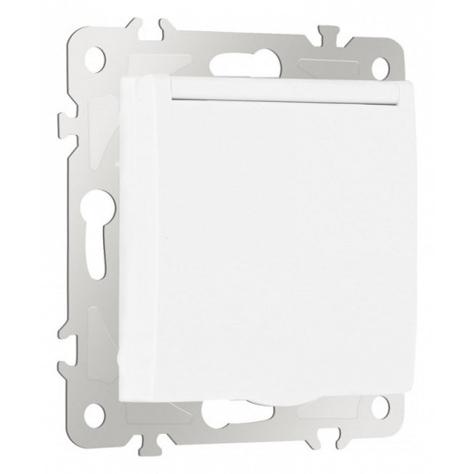 Розетка влагозащищенная с заземлением и со шторкой с крышкой Arte Milano am-206 206.41-1.white