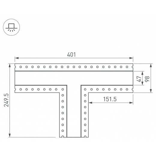 Соединитель угловой T-образный накладной Arlight S-LUX 030107