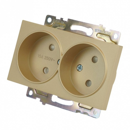 Розетка двойная без заземления и со шторкой, без рамки Stekker Катрин 49225