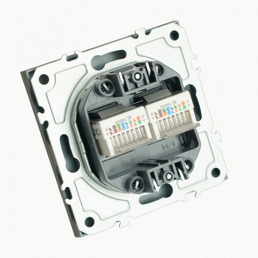 Розетка двойная Ethernet RJ-45 без рамки Stekker Эмили 49952