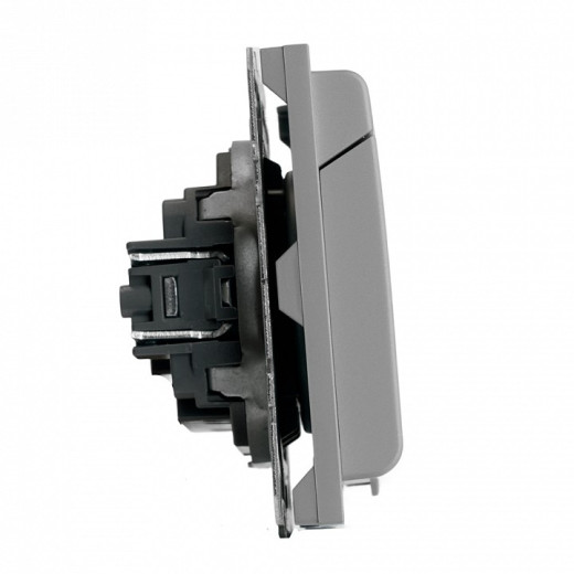 Розетка без заземления и со шторкой, без рамки с крышкой Stekker Эмили 49956