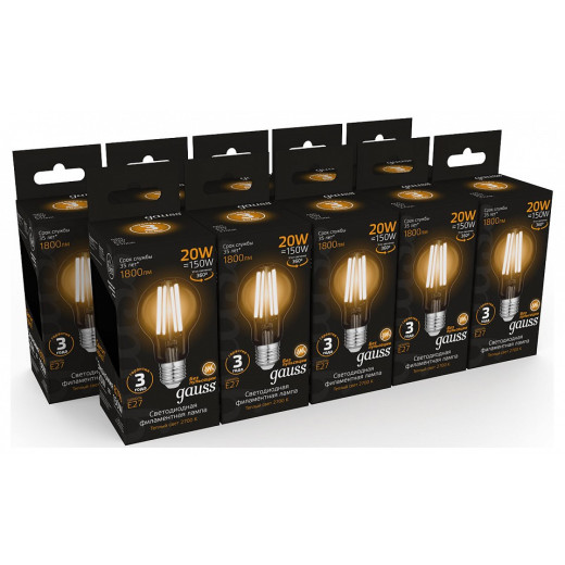 Лампа светодиодная Gauss Filament E27 20Вт 2700K 102902120