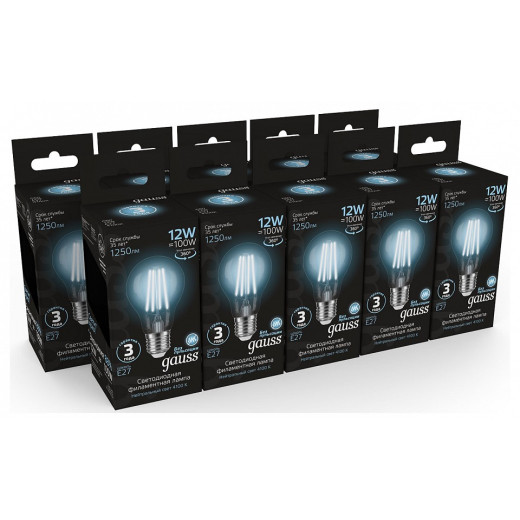 Лампа светодиодная Gauss Filament E27 12Вт 4100K 102902212
