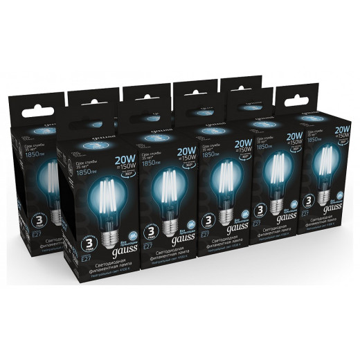 Лампа светодиодная Gauss Filament E27 20Вт 4100K 102902220