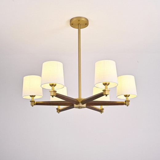 Люстра на штанге Imperiumloft Jorgenson White/Dark wood STAVRA01