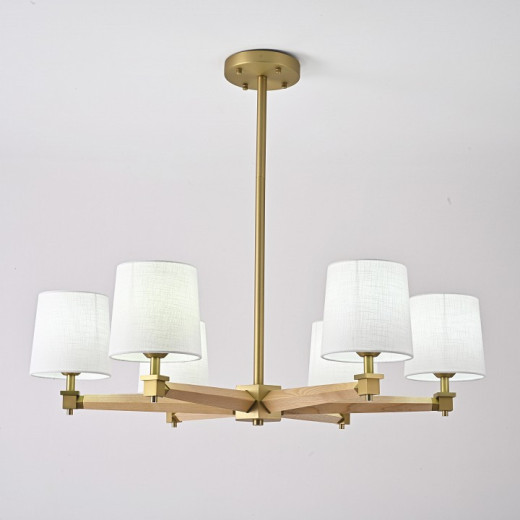 Люстра на штанге Imperiumloft Jorgenson White/Light wood STAVRA01