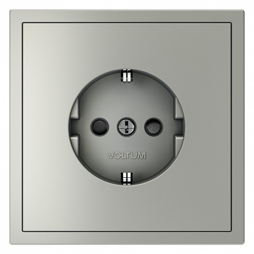 Розетка с заземлением и со шторкой, без рамки Voltum S70 VLS040205