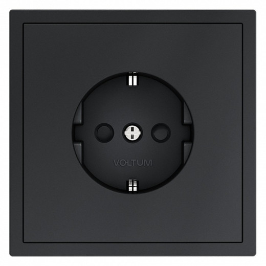 Розетка с заземлением и со шторкой, без рамки Voltum S70 VLS040207