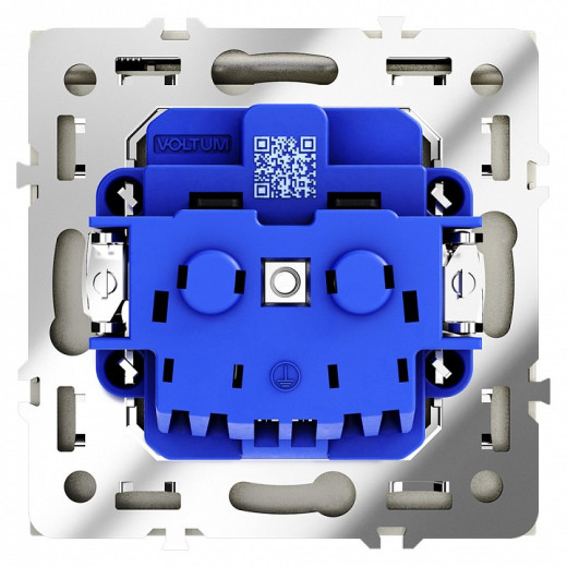 Розетка с заземлением и со шторкой, без рамки с крышкой Voltum S70 VLS040304