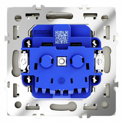 Розетка с заземлением и со шторкой, без рамки с крышкой Voltum S70 VLS040305