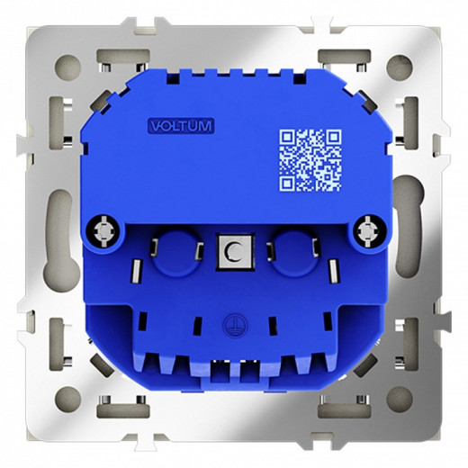 Розетка с заземлением и со шторкой и 2хUSB type A, без рамки Voltum S70 VLS040405