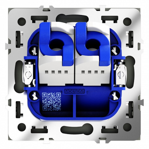 Розетка двойная Ethernet RJ-45 без рамки Voltum S70 VLS060206
