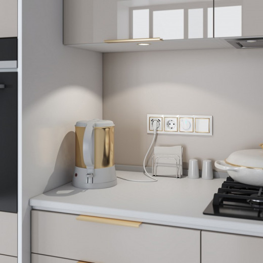 Розетка с заземлением и со шторками и 2хUSB, без рамки Werkel белый W1171501