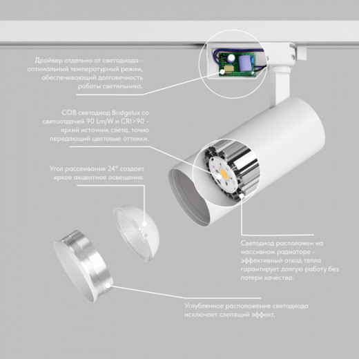 Светильник на штанге Denkirs  DK6452-WH