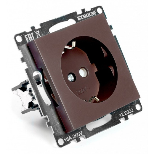 Розетка с заземлением и со шторками, без рамки Stekker Катрин 49028