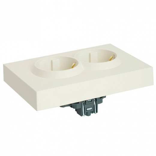 Розетка двойная без заземления и со шторкой, без рамки Stekker RST16-5114-01 49882