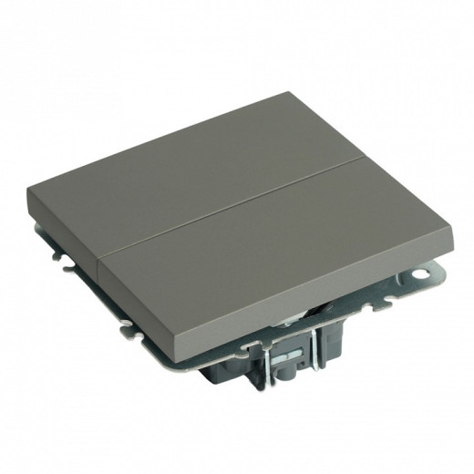 Выключатель двухклавишный без рамки Stekker Эмили 49947