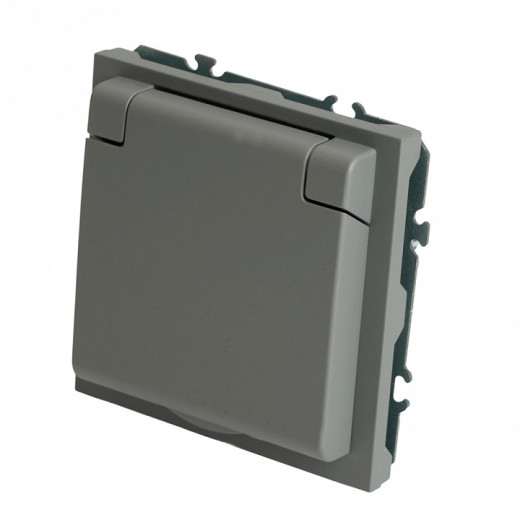 Розетка без заземления и со шторкой, без рамки с крышкой Stekker Эмили 49956