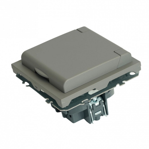 Розетка с заземлением и со шторкой, без рамки с крышкой Stekker Эмили 49959