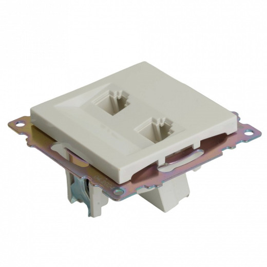 Розетка двойная Ethernet RJ-45 без рамки Stekker Катрин 50003