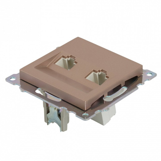 Розетка двойная Ethernet RJ-45 без рамки Stekker Катрин 50004